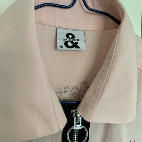 Dolce&Gabbana light pink logo shirt with a zip size Medium - Picture 4 of 8